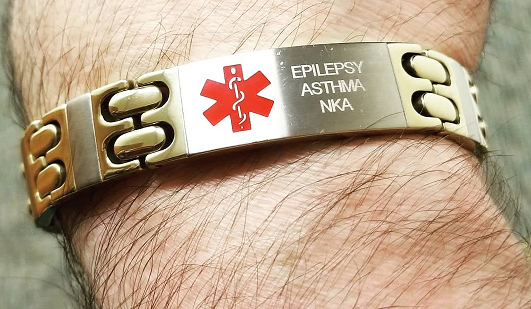 what to put on epilepsy alert bracelet