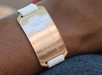 American Medical ID Rose Gold Flex Bracelet